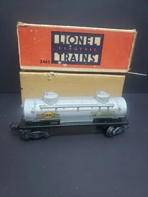Postwar Lionel 2465 Sunoco 2-Dome Tank Car From 1946~Excellent with Box L83 - Image 1 of 4