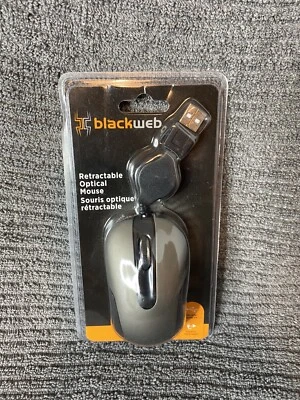 Blackweb Usb 2.0 Wired Retractable Optical Mouse (Bwa21ho027c - Black)  - Image 1 of 4