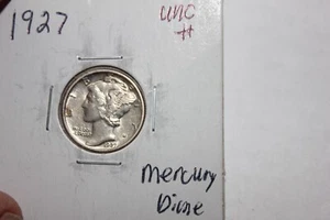1927    UNC++    MERCURY DIME - Picture 1 of 2