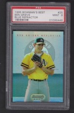 1995 BOWMAN'S BEST REFRACTOR BLUE #25 BEN GRIEVE A'S GRADED SP ROOKIE PSA 9 MINT