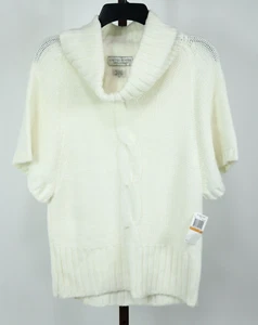 United States Sweaters Ladies Womens White Short Sleeve Sweater Top Small NEW - Picture 1 of 3