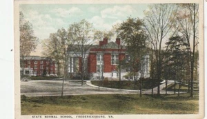 Cartolina Fredericksburg VA Scuola Normale Statale Bordo Bianco Epoca - Foto 1 di 2