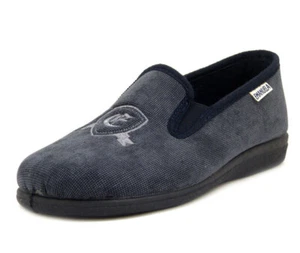 Pantofole Uomo Chiuse Invernali Comode Tessuto Blu Suola Antiscivolo EMANUELA - Picture 1 of 4