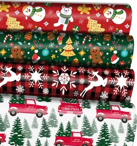 Christmas Wrapping Paper Xmas Decorations Kids Gift Tree Bags Party Home Decor - Picture 1 of 7