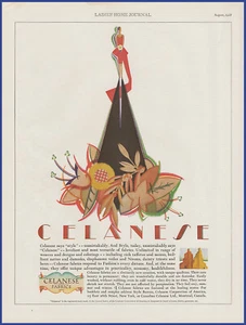 Anuncio impreso de colección de 1928 telas celanesas decoración artística moda efímero de la década de 1920 - Imagen 1 de 1