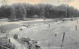 CLEVELAND, OH Ohio  GORDON PARK BATHING BEACH  Swimmers~Pavilion   1907 Postcard - Picture 1 of 2