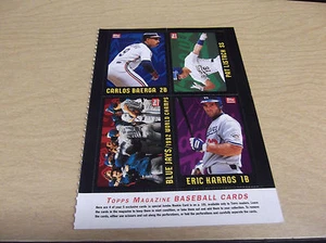 1993 TOPPS MAGAZINE 4-CARD SHEET W/ BAERGA/LISTACH/KARROS/BLUE JAYS WS CHAMPS - Picture 1 of 1