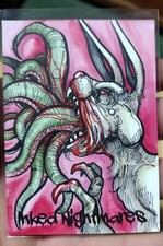 2022 Attic Cards Inked Nightmares Easter Bunny 1of1 Sketch Card