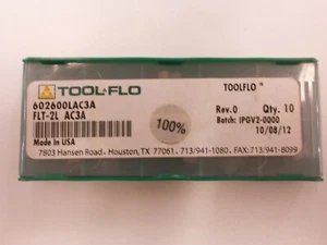 10pc) ToolFlo FLT 2L AC3R Top Notch Coated Carbide Inserts 60° V Threading NT 2L - Picture 1 of 2