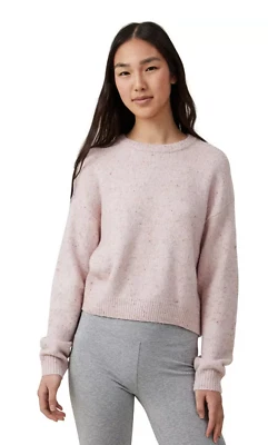 Suéter Pullover Algodón:On Para Mujer Todo Cuello Redondo Rosa Polvoriento Nep Talla S Foto 1 de 4