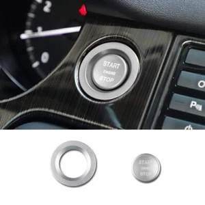 Cubierta de interruptor de encendido botón de arranque de aluminio plateado para Range Rover Evoque 12-19 - Imagen 1 de 7