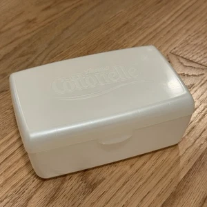 Contenedor de almacenamiento de plástico duro lavable vintage Cottonelle Kleenex - Imagen 1 de 7