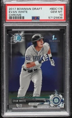 2017 Bowman Draft Chrome Evan White #BDC-178 PSA 10 GEM MT - Image 1 of 2