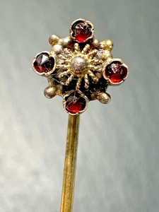 SCHÖN ANTIK GOLD GEFÜLLT? ROTER AKZENTUIERTER STICK PIN H746 - Bild 1 von 11