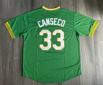 Jose Canseco Signed Jersey 5 Inscriptions Oakland Athletics XL JSA WIT858587 - Image 1 of 4