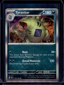Tyranitar SV02: Paldea Evolved Pokémon #135/193 Holo Rare NM+ - Picture 1 of 2