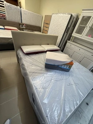 FPD SHPK Letto Matrimoniale con Contenitore - Bianco, panna, tortora - Immagine 1 di 3