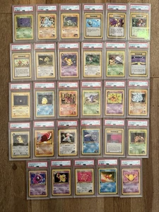 Lote de 29 cartas Pokemon PSA 1ª Edición Wotc Rocket Gimnasio Fósil De colección 1999 2000 - Imagen 1 de 1