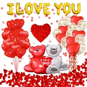 MxM Valentines Day Decoration | I Love You Balloon set with Teddy Bear Balloo... - Picture 1 of 5