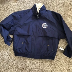 Vtg G Gear for sports Apollo Nasa Collared Zip up jacket Kennedy Space Sz L Blue - Picture 1 of 12