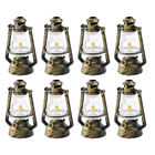 8 Pcs Plastic Kerosene Light Micro Lamp Mini Lantern Home Décor Miniature Baby