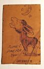 Vtg Leather Postcard Carlsbad NM Doney "Alone I Pine For You" Unposted #15042