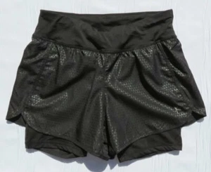 Danskin Now Damen schwarz gewebt Overlay sportlich sportlich Laufshorts US S 4 6 - Bild 1 von 3