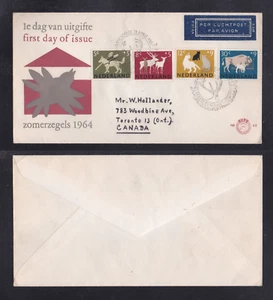 NIEDERLANDE BRIEFMARKE FDC 21-4-1964. SC#B388-91 - Bild 1 von 3