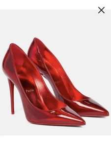 Auth Christian Louboutin 120 Red So Kate Patent Leather Courts Sz 38 NEW !! - Picture 1 of 6