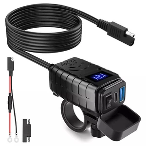 QC 3.0 Moto Double USB Téléphone GPS Super Rapide Chargeur Adaptateur LED Étanche - Photo 1 sur 7