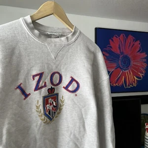 XL 90s Izod Men's Sweatshirt Gray Cotton Blend Colorful vintage - Picture 1 of 6