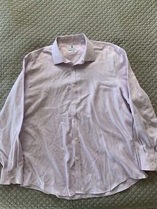 Ryan Seacrest Distinction Men's 17.5 34/35 Slim Fit Stretch Dress Shirt Pink - Picture 1 of 11