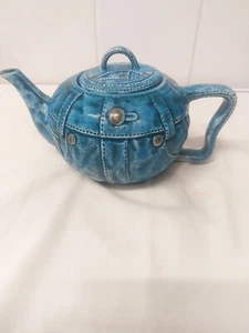 Ceramic Denim Style Teapot H23cm X W20cm Vgc - Picture 1 of 4