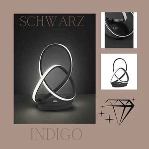 Tischleuchte Indigo Wofi by Global Technics LED Schwarz Tischlampe mit Dimmer 19 - Bild 1 von 5