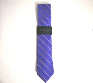 NWT David Taylor Mens Necktie Tie Purple Blue Checkered 60" - Bild 1 von 4