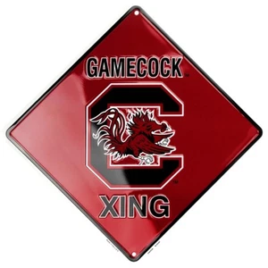 University of South Carolina Gamecocks 12" Xing Crossing Metal Sign Embossed - Picture 1 of 1