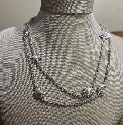 Collar de cadena Judith Ripka de plata de ley con temática espacial Foto 1 de 4