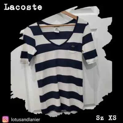 Camisa Lacoste a rayas cuello en V talla XS Foto 1 de 4