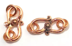 6 PCS 21X12MM SOLID COPPER BALI S HOOK CLASP ANTIQUE COPPER 646 ATL-239 - Picture 1 of 3