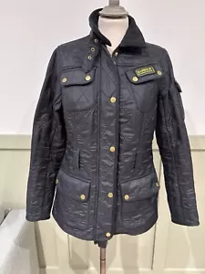 Chaqueta para mujer Barbour International negra/dorada Polarquilt forrada de vellón Reino Unido 10 - Imagen 1 de 14