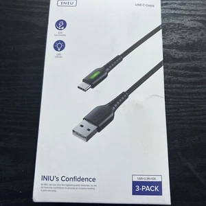 INIU 3 Pack Charging Cables - Black USB-C 1.6ft/3.3ft/10ft - Picture 1 of 3