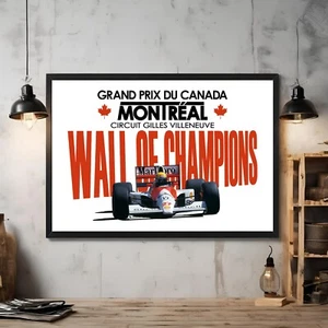 Ayrton Senna Montreal Poster Canada Wall of Champions Art Print F1 Race Fan Gift - Picture 1 of 17
