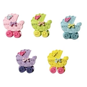 Baby Carriages - Shelly's Buttons - Baby Flat Back Embellishments - Craft Scrap - Picture 1 of 2