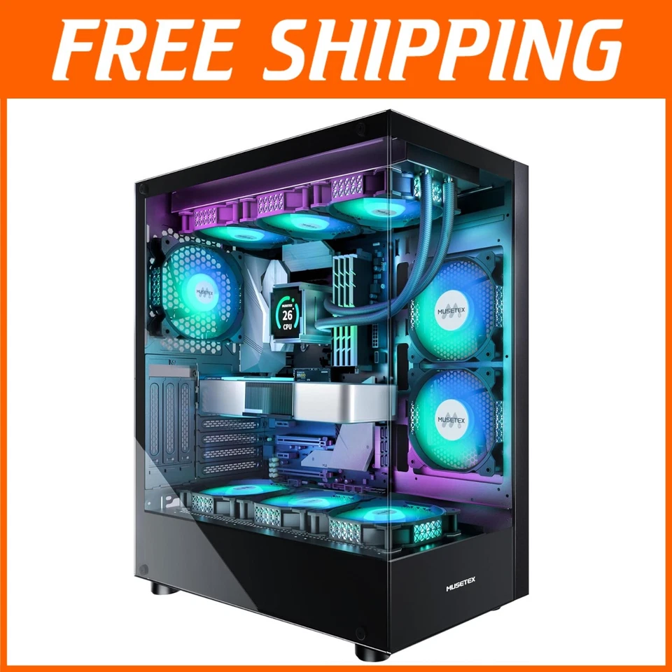 Stylish Gaming PC Case – 6 Pre-Installed ARGB Fans & Spacious Layout for Gamers - Image 1 of 4