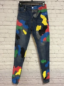 Filthy Wealth skinny blaue Jeans 26 Spritzfarbe mittlerer Anstieg - Bild 1 von 12