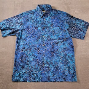 Camisa Hawaiana Banana Republic Geométrica Azul Para Hombre Talla Grande - Imagen 1 de 9