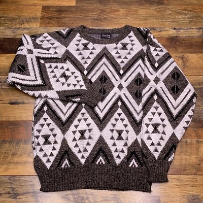 Suéter De Colección New Era Para Hombre Mediano Marrón Blanco Argyle EE. UU. Foto 1 de 4