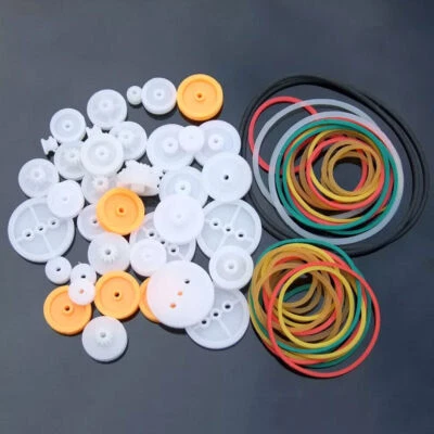 Plastic Gears Shaft Pulley Belt Worm Kits Robot Motor Wheel Car Toy DIY Parts - Image 1 of 4