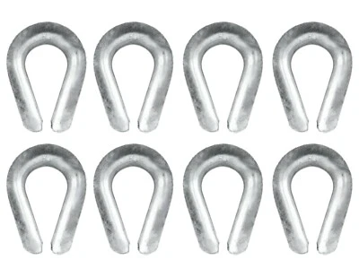 Heavy Duty Thimble for Wire Rope 3/16 5/16 3/8 7/16 1/2 9/16 5/8 3/4 7/8 8 Pack - Image 1 of 4