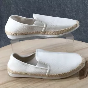 Esprit Shoes Womens 8.5 M Eliana Loafer Espadrille Flats White Leather Slip On - Picture 1 of 16